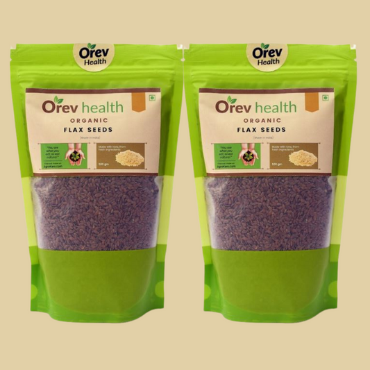 Orev Health Organic Flax Seed - 1Kg (500gm * 2pack)