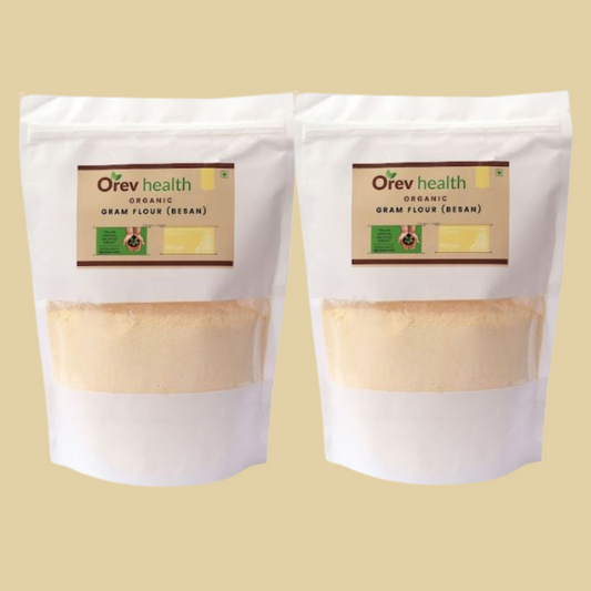 Orev Health Organic Gram Flour (Besan) - 1Kg (500gm * 2pack)