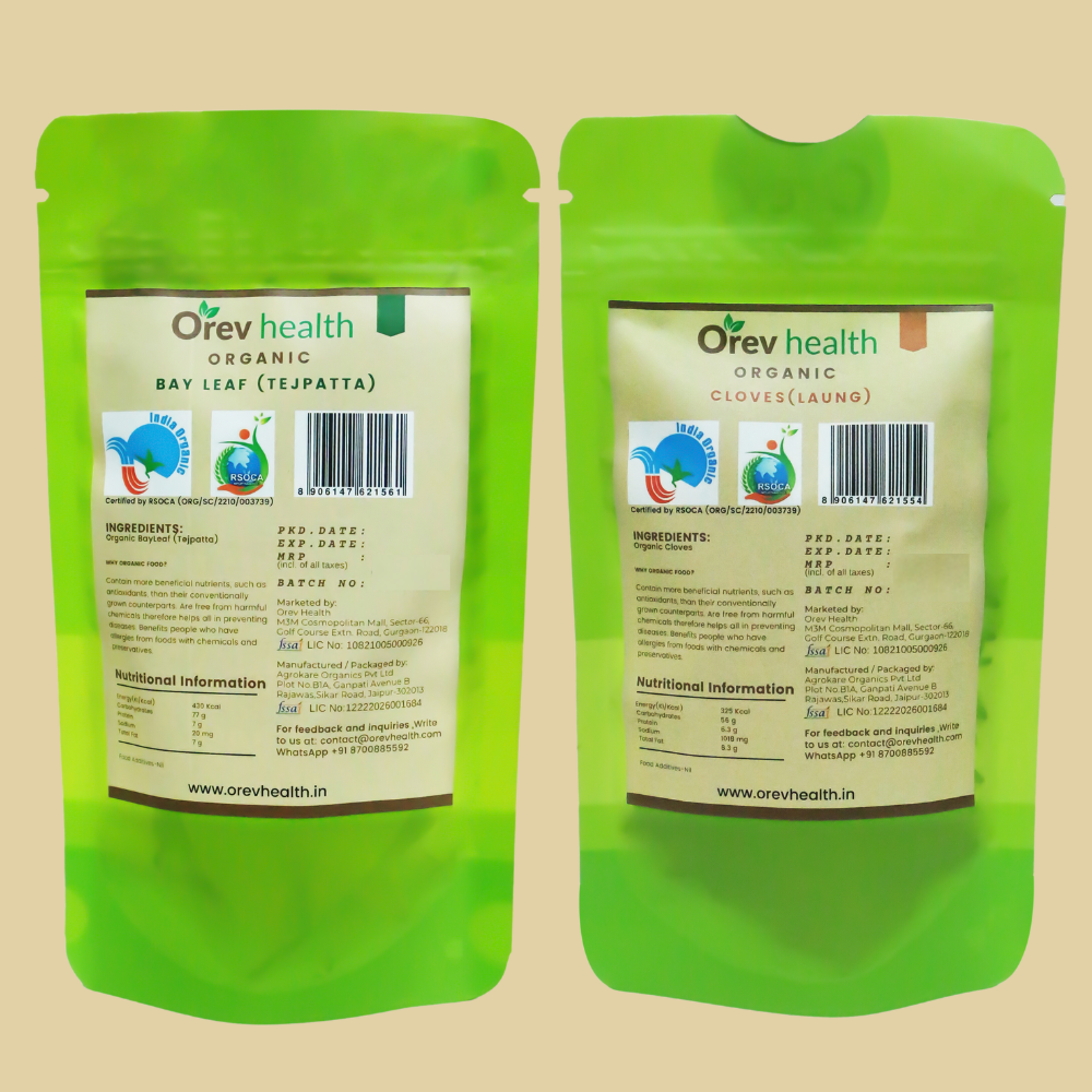 Orev Health Organic Bayleaf (50g) & Cloves (50g) - 100gm