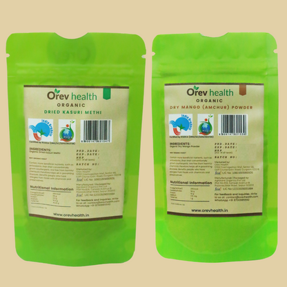 Orev Health Kasuri Meth (100g) & Amchur Powder (100g) - 200gm