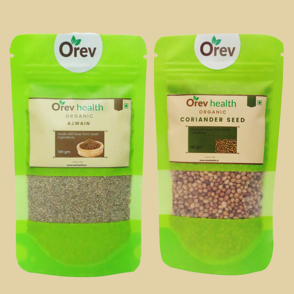 Orev Health Organic Ajwain (100g) & Coriander Seed (100g) - 200gm