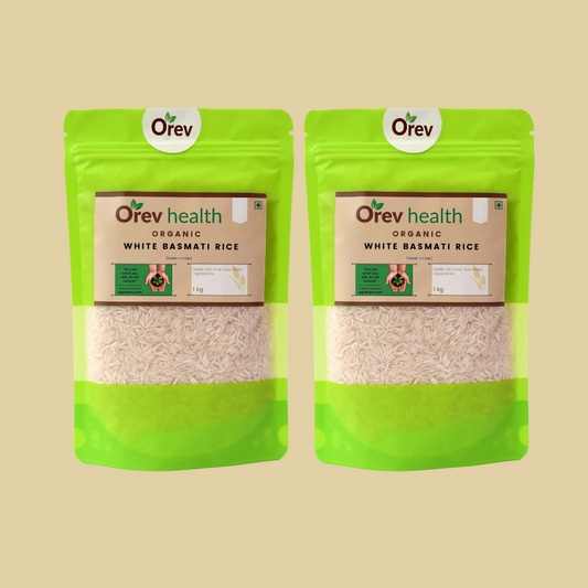 Orev Health Organic White Basmati Rice - 2Kg (1Kg * 2pack)