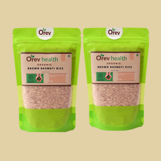 Orev Health Organic Brown Basmati Rice - 2Kg (1Kg * 2pack)