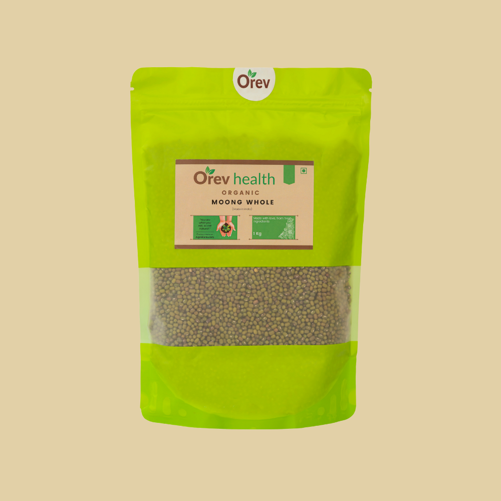 Orev Health Organic Moong Whole - 1Kg
