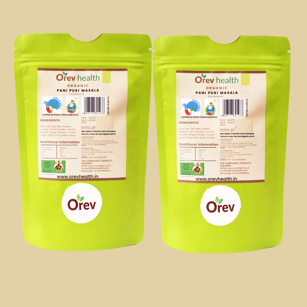 Orev Health Organic Pani Puri Masala - 200gm (100gm * 2pack)
