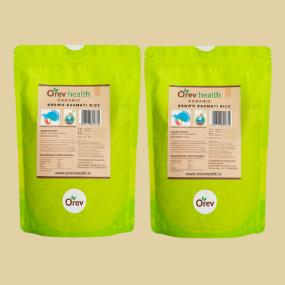 Orev Health Organic Brown Basmati Rice - 2Kg (1Kg * 2pack)