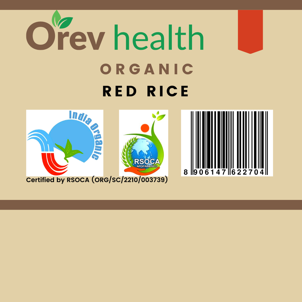 Orev Health Organic Red Rice - 2Kg (1Kg * 2pack)