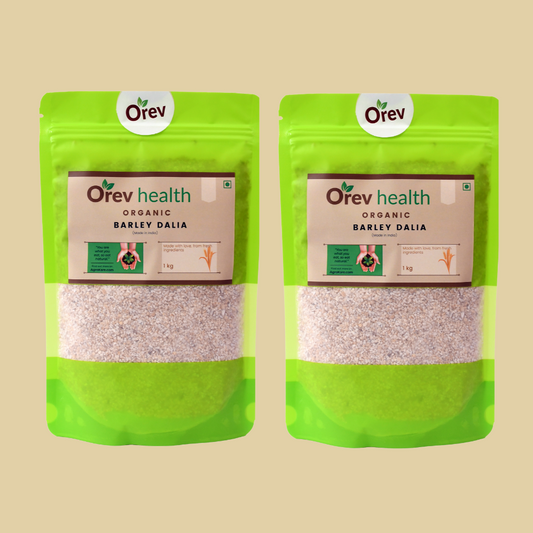 ORev Health Organic Barley Daliya - 2Kg (1Kg * 2pack)