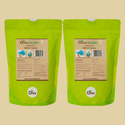 ORev Health Organic Barley Daliya - 2Kg (1Kg * 2pack)