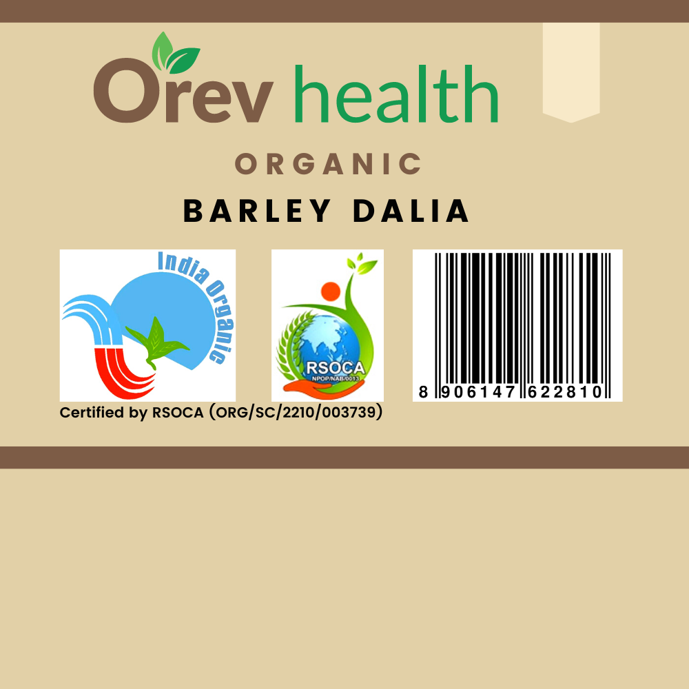 ORev Health Organic Barley Daliya - 2Kg (1Kg * 2pack)