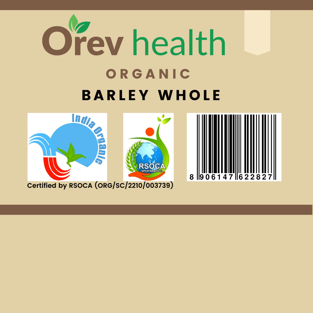 Orev Health Organic Barley Whole - 2Kg (1Kg * 2pack)