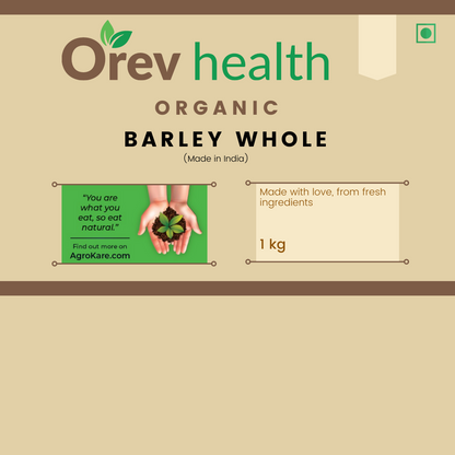 Orev Health Organic Barley Whole - 2Kg (1Kg * 2pack)