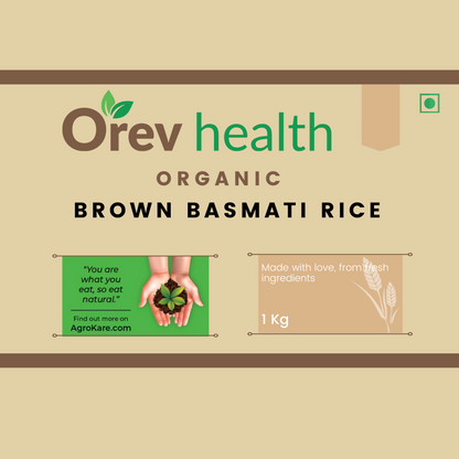 Orev Health Organic Brown Basmati Rice - 2Kg (1Kg * 2pack)