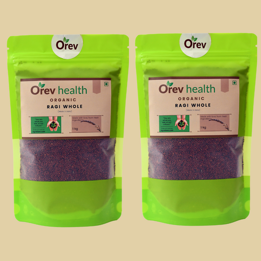 Orev Health Organic Ragi Whole - 2Kg (1Kg * 2pack)