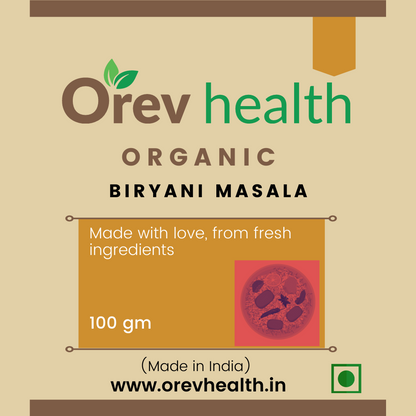 Orev Health Organic Biryani Masala - 200gm (100gm * 2pack)