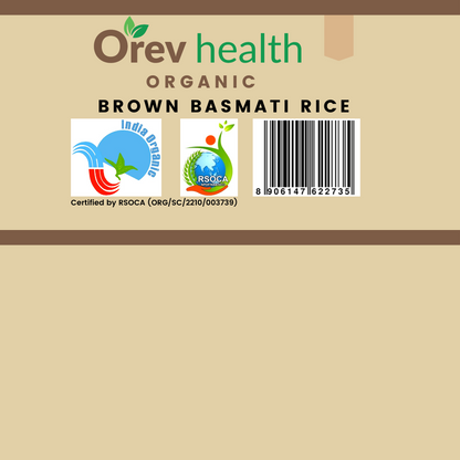 Orev Health Organic Brown Basmati Rice - 2Kg (1Kg * 2pack)