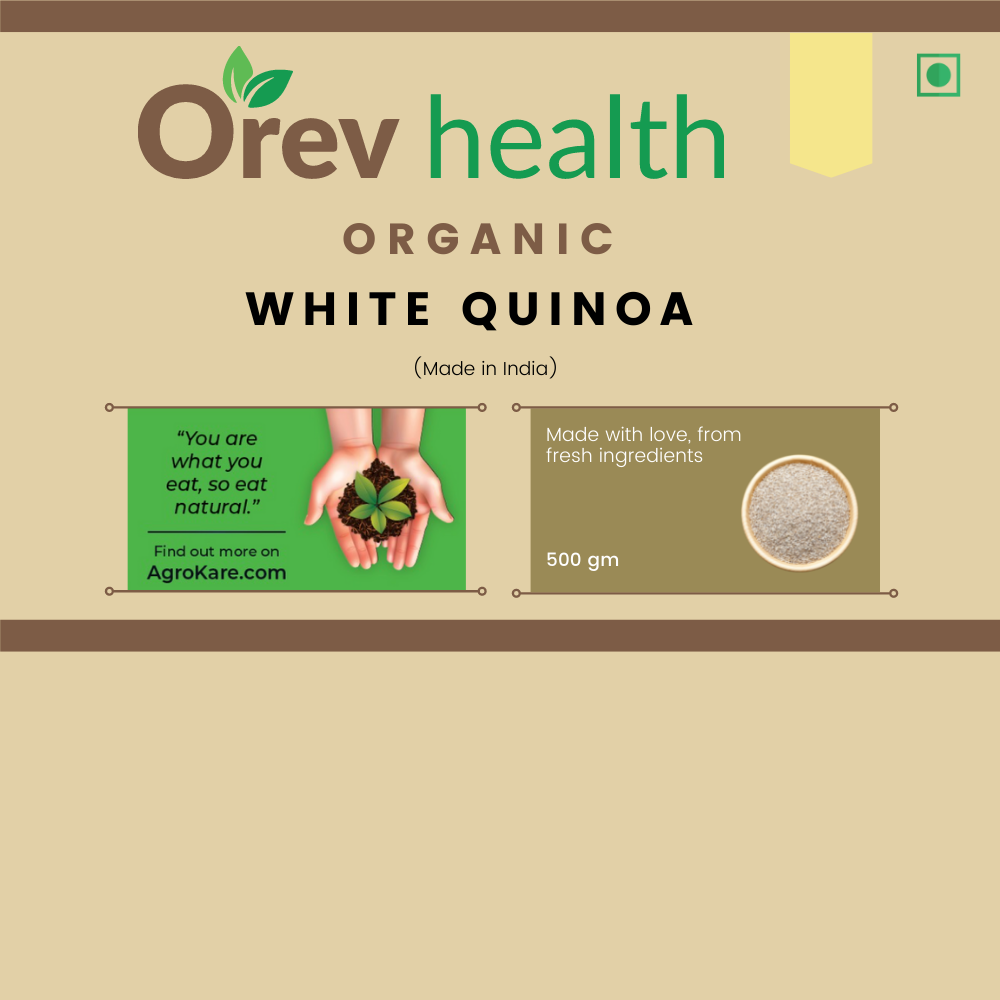 Orev Health Organic White Quinoa - 1Kg (500gm * 2pack)