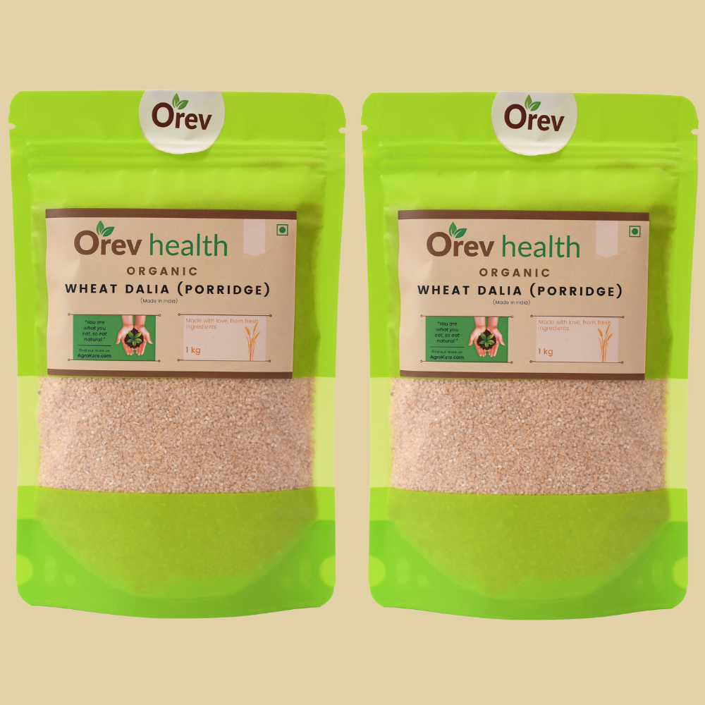 Orev Health Organic Wheat Dalia - 2Kg (1Kg * 2pack)