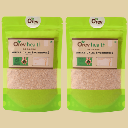 Orev Health Organic Wheat Dalia - 2Kg (1Kg * 2pack)