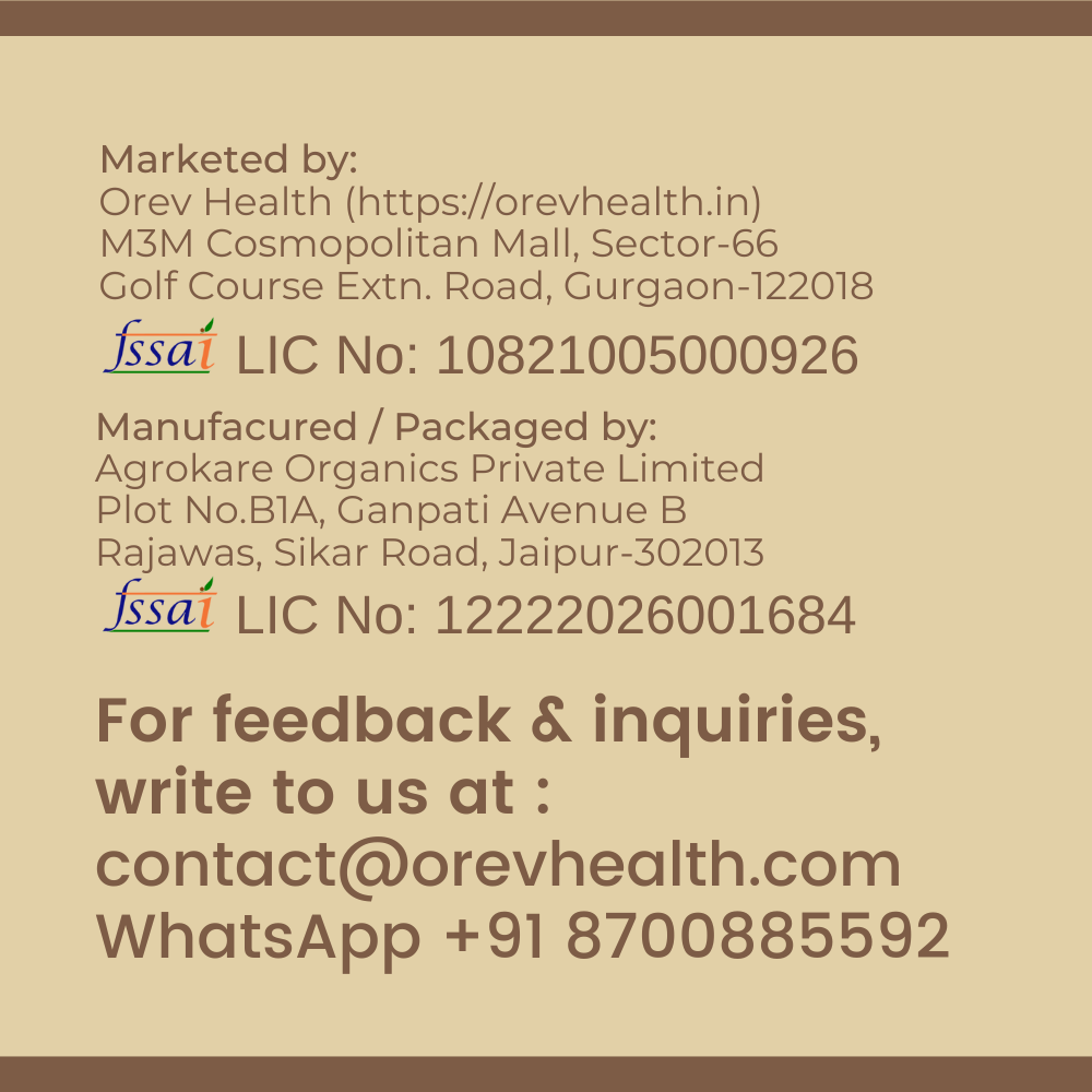 Orev Health Organic Brown Basmati Rice - 2Kg (1Kg * 2pack)
