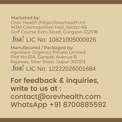 Orev Health Organic Brown Basmati Rice - 2Kg (1Kg * 2pack)