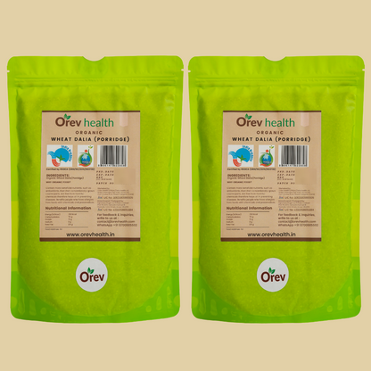 Orev Health Organic Wheat Dalia - 2Kg (1Kg * 2pack)