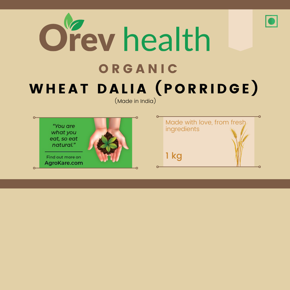 Orev Health Organic Wheat Dalia - 2Kg (1Kg * 2pack)