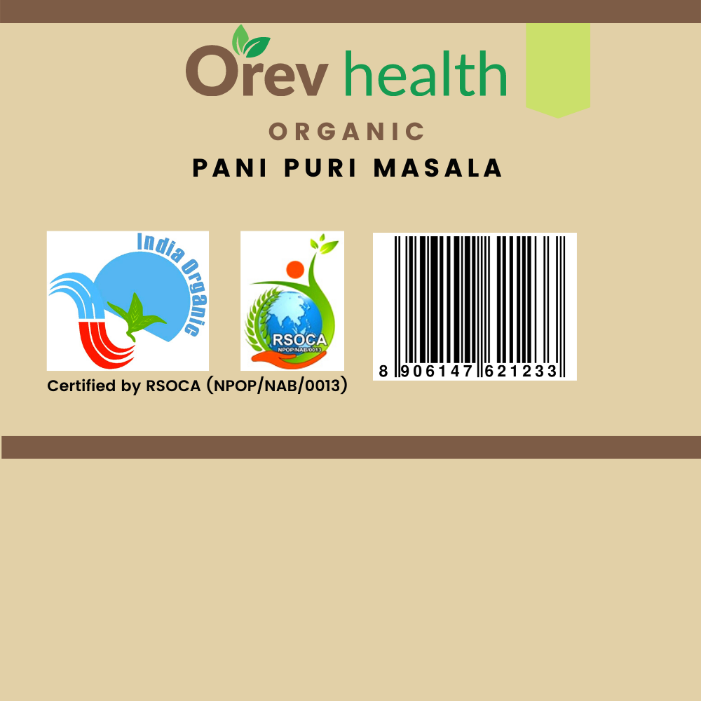 Orev Health Organic Pani Puri Masala - 200gm (100gm * 2pack)