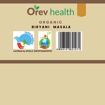 Orev Health Organic Biryani Masala - 200gm (100gm * 2pack)