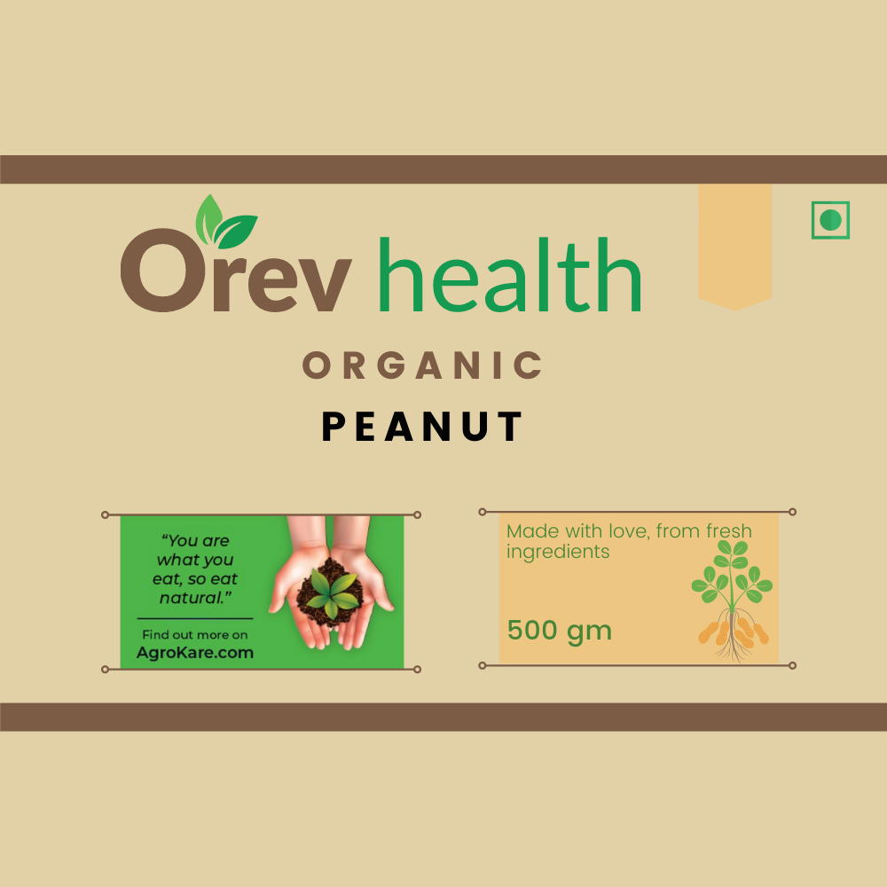 Orev Health Organic Peanut - 1 Kg (500gm * 2pack)